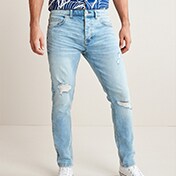 Ripped contrast-trim Jeans